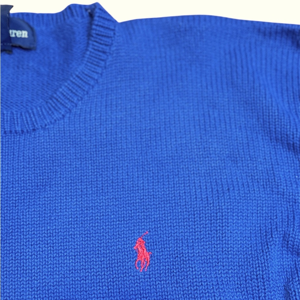 Polo Ralph Lauren Blue Knit Cotton Sweater Pullover Size Small - Picture 3 of 6